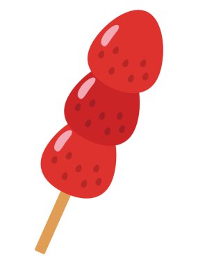 Çilekli şeker illüstrasyonu, basit vektör illüstrasyonu