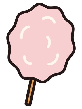 Pamuk şeker simgesi, basit vektör illüstrasyonu