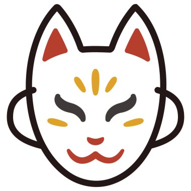 Beyaz tilki maskesi simgesi, basit vektör illüstrasyonu