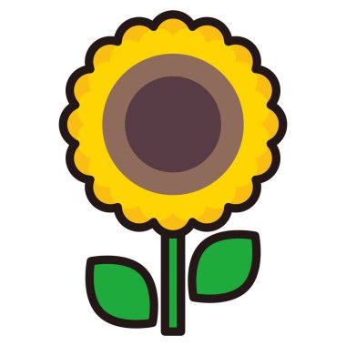 ayçiçeği simgesi, basit vektör illüstrasyonu