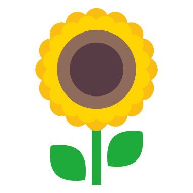 ayçiçeği simgesi, basit vektör illüstrasyonu