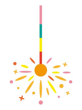 Sparkler simgesi, basit vektör illüstrasyonu