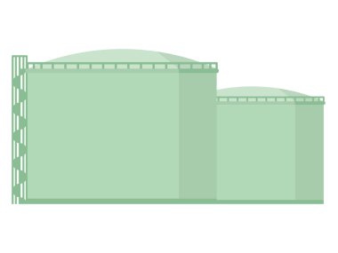 Silindirik bir benzin deposunun tasviri, basit bir vektör illüstrasyonu