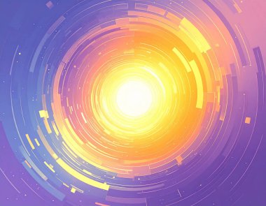 Smooth clean digital rings technical light tunnel abstract futuristic technology background