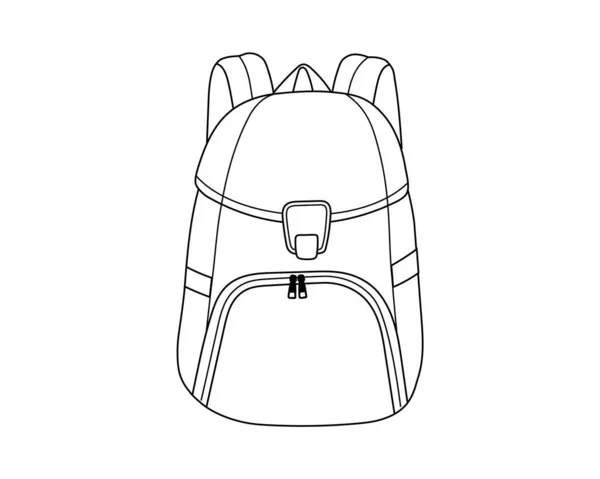 School Backpack Back School Rucksack Students Firts Grader Children Simple — Stock Vector