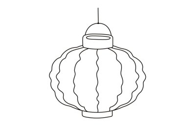 Saint Martin Günü veya Laternenumzug için yuvarlak fener, çocuklar için geleneksel Alman ve Avrupa ışık festivali. Beyaz arka planda çizgi vektör çizimi.