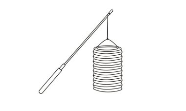 Saint Martin Günü veya Laternenumzug için katlanmış Fener, çocuklar için geleneksel Alman ve Avrupa ışık festivali. Beyaz arka planda vektör çizimi.