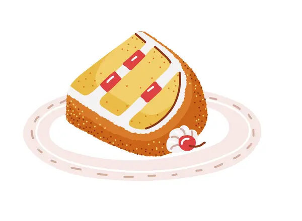 프랑크푸르트 크랜즈 크라운 케이크 달콤한 페이스트리 접시에 독일에서 디저트의 배경에 로열티 프리 스톡 일러스트레이션