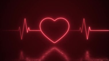Kalp atışlı Neon Heart Yaşam Desteği Döngüsü Arkaplanı