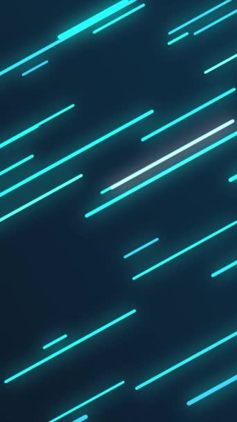 Afgeronde Neon Blauw Gekleurde Lijnen Verticale Achtergrond Animatie Loop Goed — Stockvideo