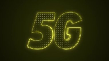 Neon Yellow 5G Mobil Veri İnternet Simgesi Ana Hattı Arkaplanı