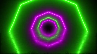 Pembe ve Yeşil Neon Tüneli Sekizgen şekilli Duvar Kağıdı Arkaplanı. Müzik düzenlemeleri, görselleştiriciler, festivaller, kulüp geçmişleri ve daha fazlası için iyidir.!