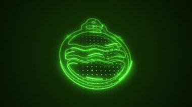 Neon Yeşili Noel Ağacı Dekorasyonu 3D Taşıma Ana Hattı Döngü Arkaplanı. Neon Yeşil Renkli Noel Ağacı Dekorasyonu 3D Taşıma Taslağı Kusursuz Döngüsüz Karanlık Arkaplan. Noel Ağacı Dekorasyonu 3D Taşıma Hattı.