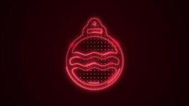 Neon Kırmızı Noel Ağacı Dekorasyonu Ana Hattı Döngü Arkaplanı. Neon Kırmızı Renkli Noel Ağacı Dekorasyonu Kusursuz Döngüsüz Karanlık Arkaplan. Noel Ağacı Dekorasyonu Özeti.