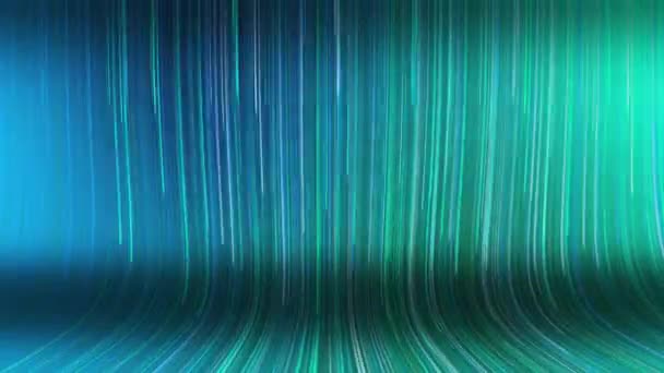 Голубая Мята Движущихся Линий Фоновые Обои Петли Быстрый Поток Данных — стоковое видео