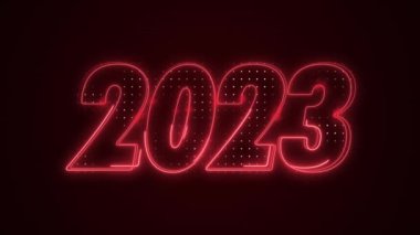 Neon Kırmızı 2023 Yıl Simgesi Özet Döngü Arkaplanı