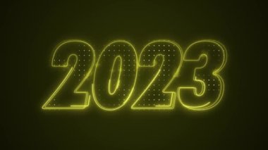 Neon Yellow 2023 Yıl Simgesi Ana Hattı Döngü Arkaplanı