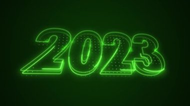 Neon Yeşil 2023 Yıl Simgesi 3D Taşıma Ana Hattı Döngü Arkaplanı