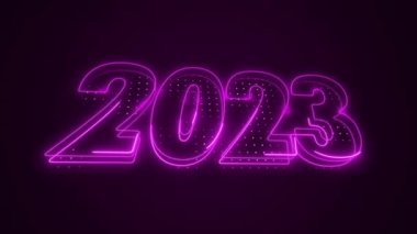 Neon Pembesi 2023 Yıl Simgesi 3B Taşıma Ana Hattı Arkaplanı