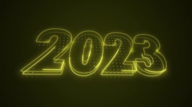 Neon Yellow 2023 Yıl Simgesi 3D Taşıma Ana Hattı Döngü Arkaplanı