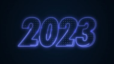 Neon Blue 2023 Yıl Simgesi Özet Döngü Arkaplanı