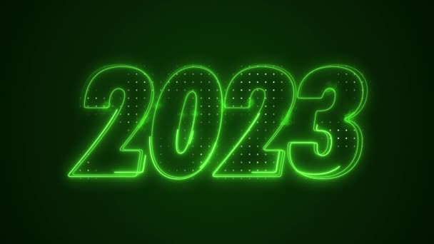Vert Fluo 2023 Année Icône Contour Boucle Fond — Video