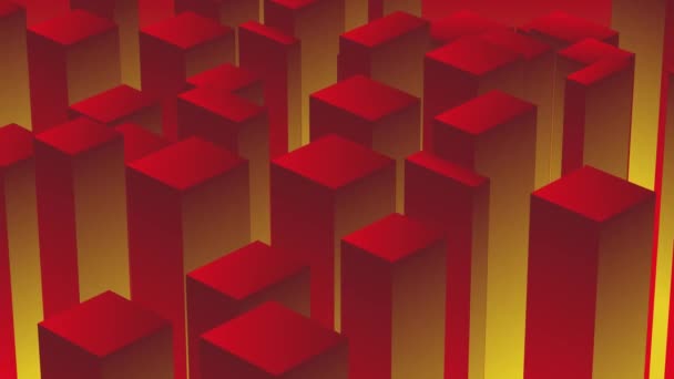 Фонова Анімація Червоних Жовтих Кубиків Йдуть Вгору Вниз Безперешкодно Піднімається — стокове відео