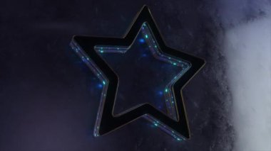 3D Realistic Shiny Golden Glowing Star Animation Abstract Background