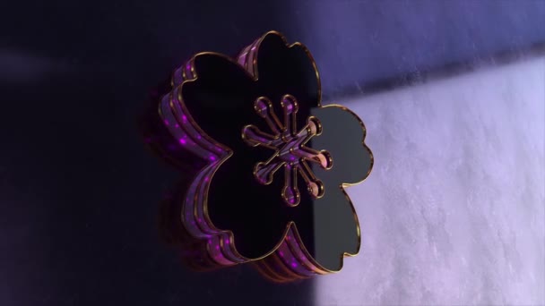 Трехмерная Розовая Китайская Черешня Анимированный Цветок Сакуры — стоковое видео