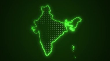 Neon Green India Harita Sınırları Dış Hatlar Arkaplanı. Neon Green Colored India Harita Sınır Çizgileri Kusursuz Döngüsüz Karanlık Arkaplan. Hindistan Neon Haritası Sınır Çizgileri.