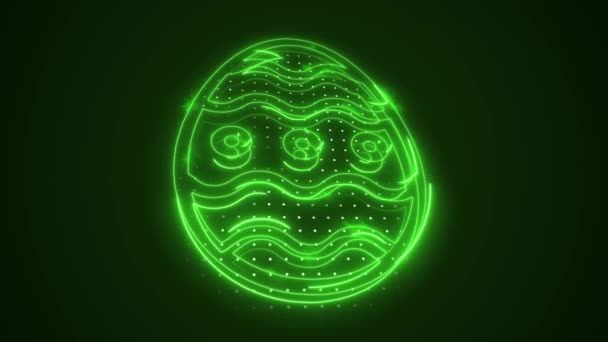 美しいイースターアブストラクト緑移動イースターエッグアウトライン形状 虫眼鏡 装飾卵壁紙背景 — ストック動画