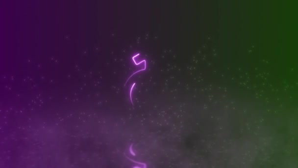 Neon Genderqueer Symbol Ikonen Med Partikelbakgrund Könsindikator Jämställdhet Och Mångfald — Stockvideo