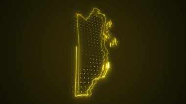 3 Boyutlu Neon Sarı Belize Harita Kenar Kenarlıkları Çevre Çizgisi Arkaplanı