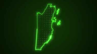 Neon Yeşil Belize Haritası Kenar Kenarlıkları Ana Döngü Arkaplanı