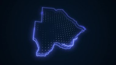 3D Taşıyıcı Mavi Botswana Haritası Kenar Kenarlıkları Döngü Özellikleri Arkaplanı
