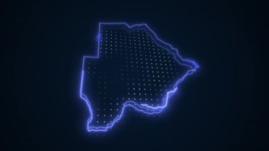 3D Taşıyıcı Mavi Botswana Haritası Kenar Kenarlıkları Döngü Özellikleri Arkaplanı