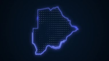 3D Taşıyıcı Mavi Botswana Haritası Kenar Kenarlıkları Döngü Özellikleri Arkaplanı