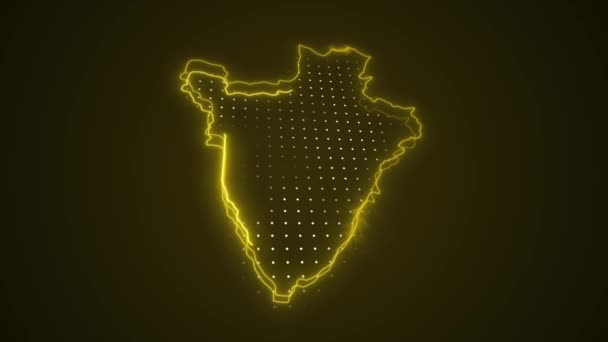 Перемещение Желтого Бурундийского Неонового Круга Границ — стоковое видео
