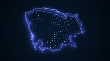 3D Taşıyıcı Mavi Kamboçya Verde Haritası Kenar Kenarlıkları Çevre Çizelgesi Arkaplanı