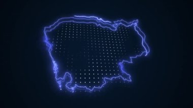 3D Taşıyıcı Mavi Kamboçya Verde Haritası Kenar Kenarlıkları Çevre Çizelgesi Arkaplanı