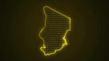 3D Taşıyıcı Neon Sarı Çad Haritası Kenar Kenarlıkları Döngü Arkaplanı