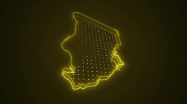 3D Taşıyıcı Neon Sarı Çad Haritası Kenar Kenarlıkları Döngü Arkaplanı