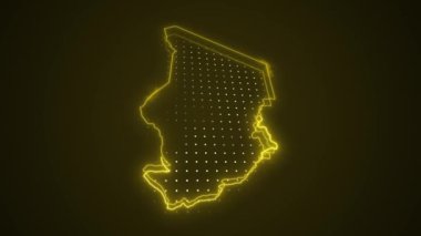 3D Taşıyıcı Neon Sarı Çad Haritası Kenar Kenarlıkları Döngü Arkaplanı