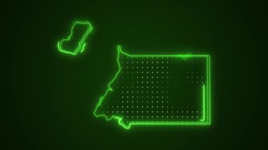 3 Boyutlu Hareketli Neon Yeşil Ekvator Gine Haritası Kenarlık Kenarlıkları Döngü Arkaplanı