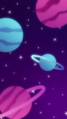 Gezegenler ve Yıldızlarla Dolu Canlı Uzay Sahnesi Soyut Arkaplan