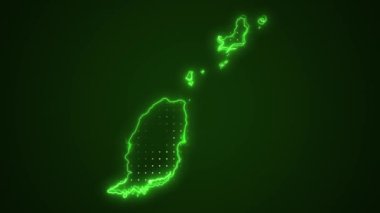 3 Boyutlu Hareketli Neon Yeşil Grenada Haritası Kenar Kenarlıkları Çevre Çizelgesi Arkaplanı