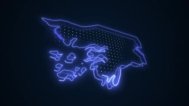 3D Taşıyıcı Mavi Gine-Bissau Harita Kenar Kenarlıkları Döngü Arkaplanı