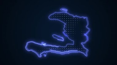 3D Taşıyıcı Mavi Haiti Haritası Kenar Kenarlıkları Döngü Çizgisi Arkaplanı