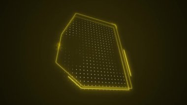 3 Boyutlu Hareketli Neon Sarı Vatikan Şehri Kutsal Görüş Haritası Sınırları Çevre Arkaplanı