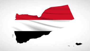 Ulusal Bayrak Tasarımı ile Yemen Haritası Silueti  